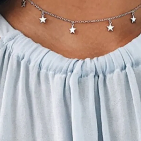 🟠Stars Silver Necklace - Image 8