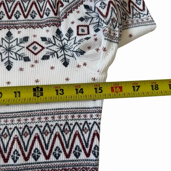 Adore Me Pajama Set Small White Isle Snowflake Waffle Knit Thermal 2pc | 67-19 - Image 4
