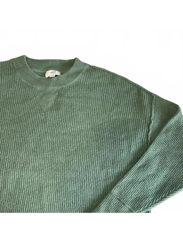 Aerie Cozy Ribbed Knit Crewneck Sweater RN: 54485 In Green, Woman’s Size Small - Image 2