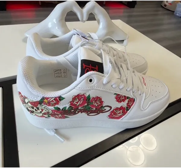 🔥 Ed Hardy Skull & Roses Court Sneakers (Size 7.5) - Image 10