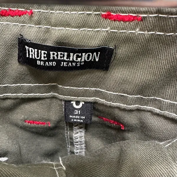 True Religion Military SN Cargo Pants Women’s size 31 X 32 Kalamata Green NWT - Image 7