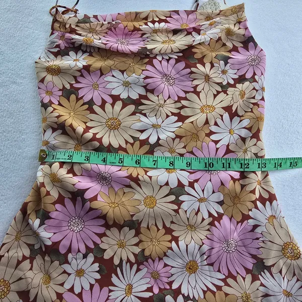 Altar'd State NWT Zaylie‎ Marsala Floral Cowl Neck Mini Slip Dress Small - Image 6