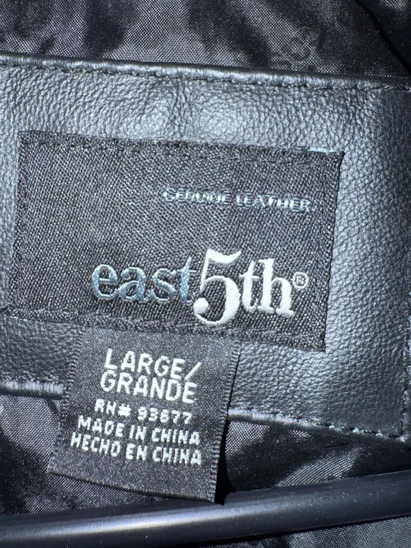 Vintage East 5th Genuine Leather Blazer Jacket Women’s Large Black 90s Y2K - Image 4