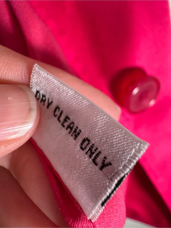 Teri Jon Hot Pink Satin Oversized Blazer Jacket Womens 12 Preppy Barbie Classic - Image 7