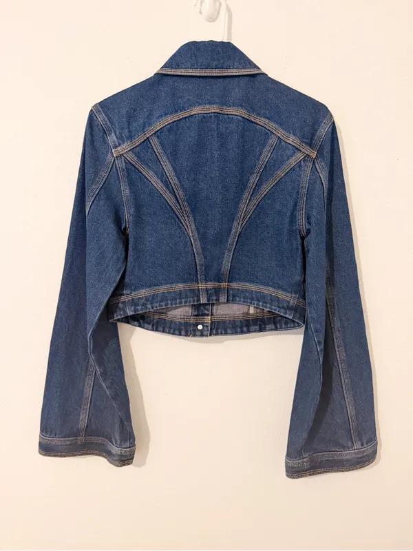 NWT Acler Valleybrook Jean Jacket Dark Indigo Blue Cropped Size US 2 * - Image 6