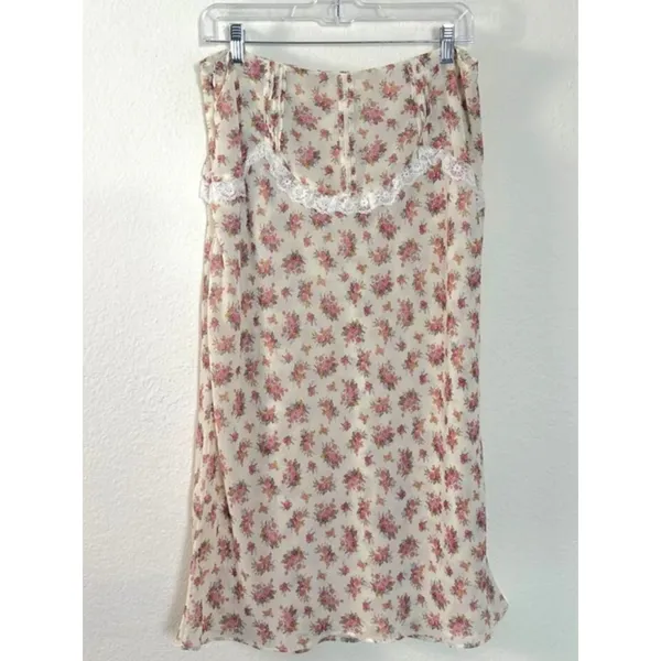 For Love & Lemons Etienne Midi Skirt Small Cottage Coquette Dainty - Image 8
