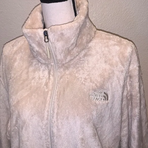 The North Face Osito Full Zip Up Fleece Sweatshirt Vintage White - Image 2