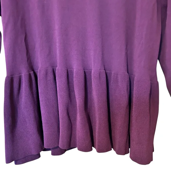 Lane Bryant Burgundy Top 22/24 Peplum Velvet Corset Ties in Back Boho Cottage - Image 4
