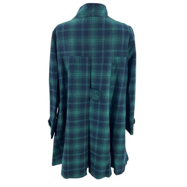 Chicwish Green Tartan Dolly Dress Coat plaid green blue‎ sz M - Image 4