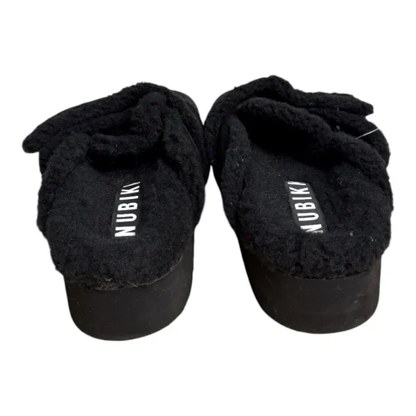 Nubikk Teddy Fur Suede Black Platform Mules Clogs EU 39 US 8.5 NEW with Tags - Image 5