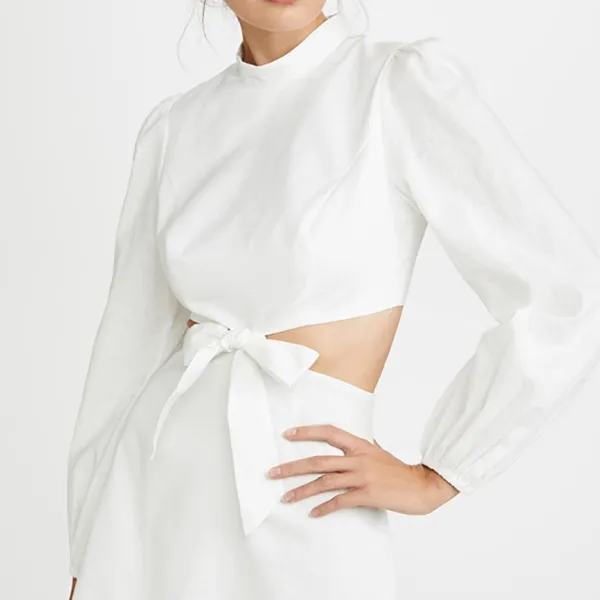 NWT Zimmermann Zinnia Bow Cut Out Short Dress - Image 2