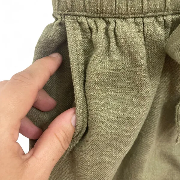 Aerie Olive Cotton Smocked Romper XS Pockets Cami - Image 8