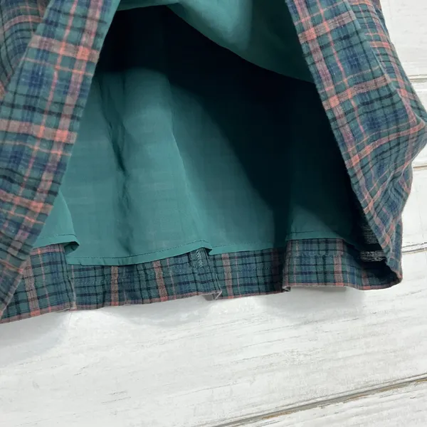American Eagle Green Plaid Mini Skirt Size Large - Image 7