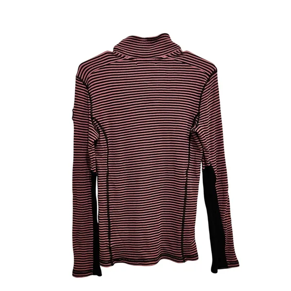 Lauren Ralph Lauren Active Pink Striped Long Sleeve Quarter Zip Activewear Top M - Image 2