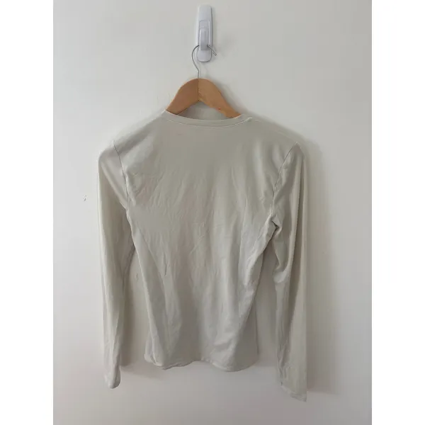 Lululemon Long Sleeve Activewear Top Crew Neck Slim Fit Light Bone Ivory Size 6 - Image 3