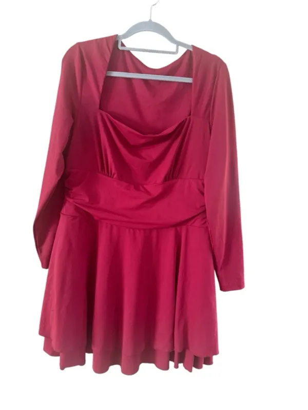 Women's OySRed Long Sleeve Dress XL - Image 8