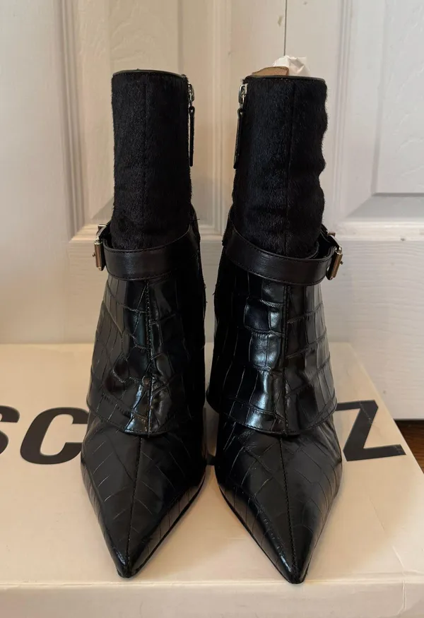 Jorian Crocodile Embossed Leather Bootie - Image 2
