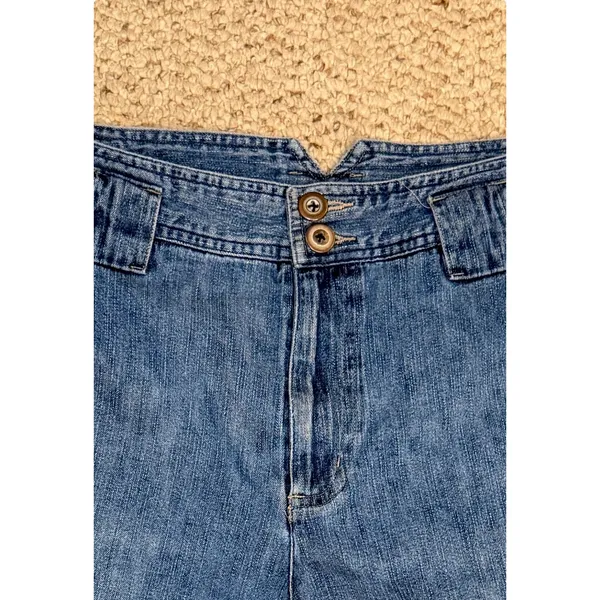 Vintage 90s White Stag Blue Denim Jorts Cargo Utility Shorts V-Notch Waistband - Image 7