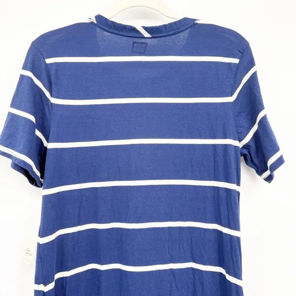 NWT Free People Womens Blue Sleek And Striped Cotton Jersey Coastal Maxi Dress M - Image 10