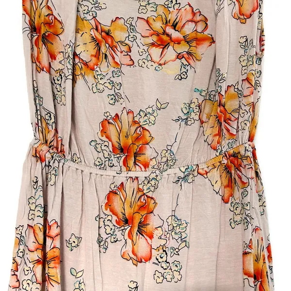 Free People Floral Mini Dress XS Boho Cottagecore Romantic Drop Waist Festival - Image 5