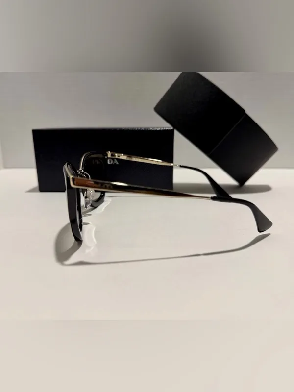 Prada Cinema SPR 53S 1AB-0A7 Sunglasses Gold Square Gradient‎ Grey - Image 2