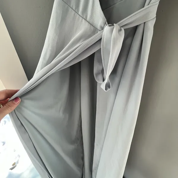 Show Me Your Mumu Noelle Flutter Wrap Dress‎ Dusty Blue Size Small - Image 6
