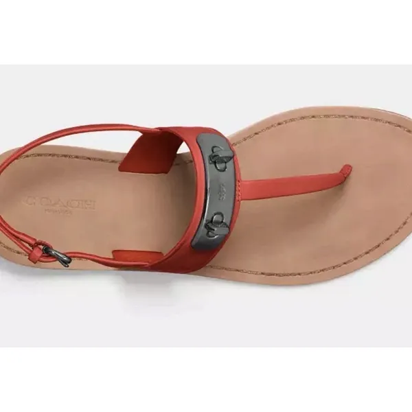 COACH Gracie Swagger Sandals Women's US Size 6M Carmine Red - Image 2