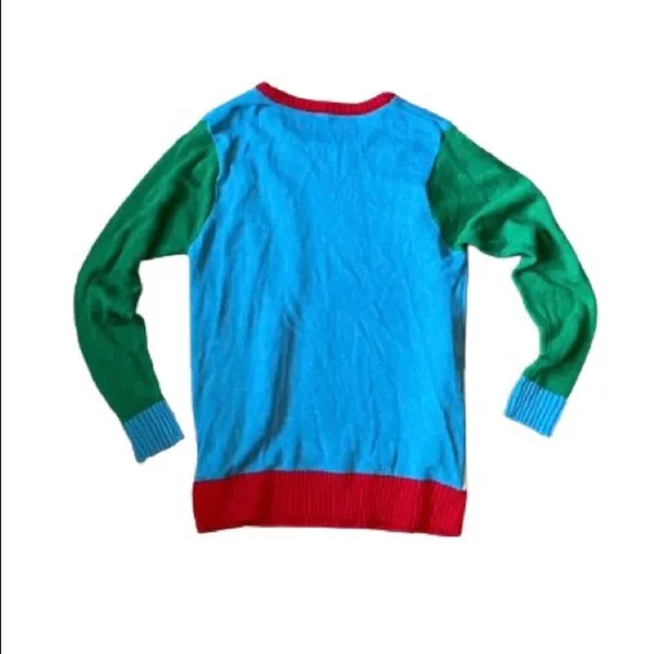 Snowman Ugly Christmas Sweater Unisex Adult Large /XL Blue Red Green White - Image 2