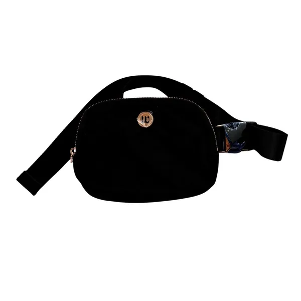 NEW Wantable Brushed Velvet Belt Bag Black - Image 3