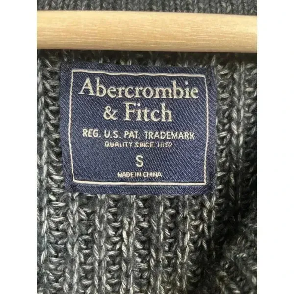 Abercrombie & Fitch Women Size Small Knit Sweater Dress Gray‎ Navy Green Varsity - Image 7
