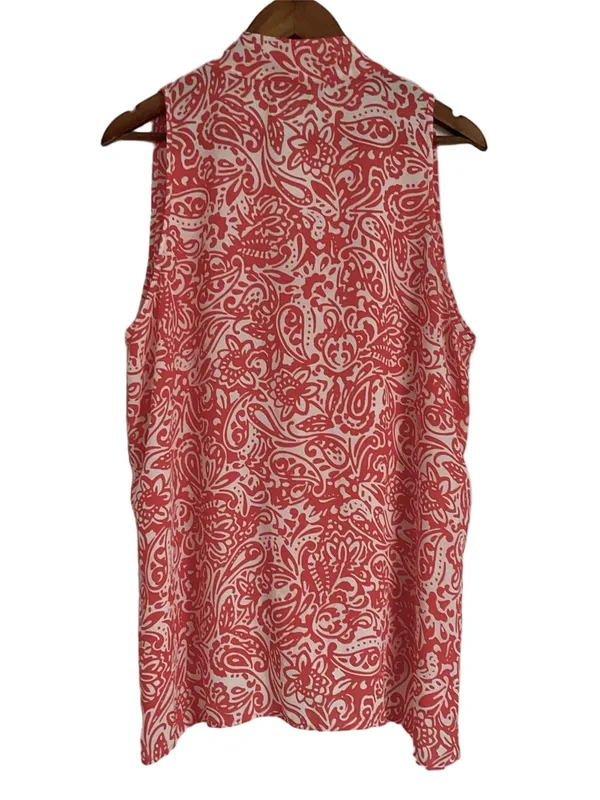 Floral & Ivy Pink Paisley Sleeveless V-Neck Blouse Size XL - Image 2