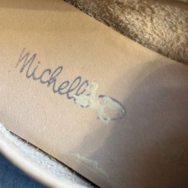 Michelle D‎ Womens Tan Beige Leather Square Toe Loafers Low Block Heel SZ 7 - Image 15