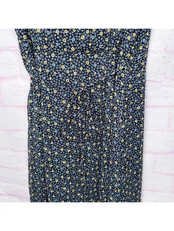 Abercrombie & Fitch Medium Flutter Sleeve Floral Wrap MIDI Dress - Image 9