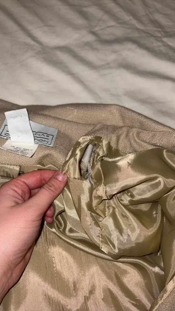 Vintage Beige Blazer Tan Size 14 - Image 3
