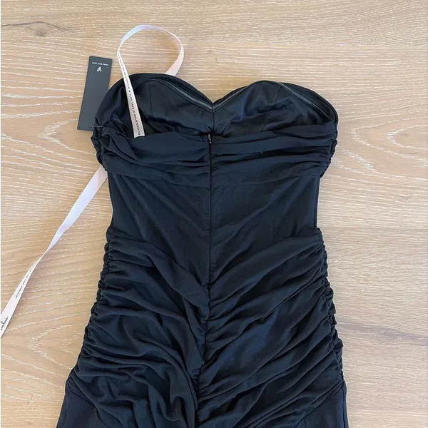 Lulu’s Maxi Dress Mesh Strapless Ursella Size S Black - Image 4
