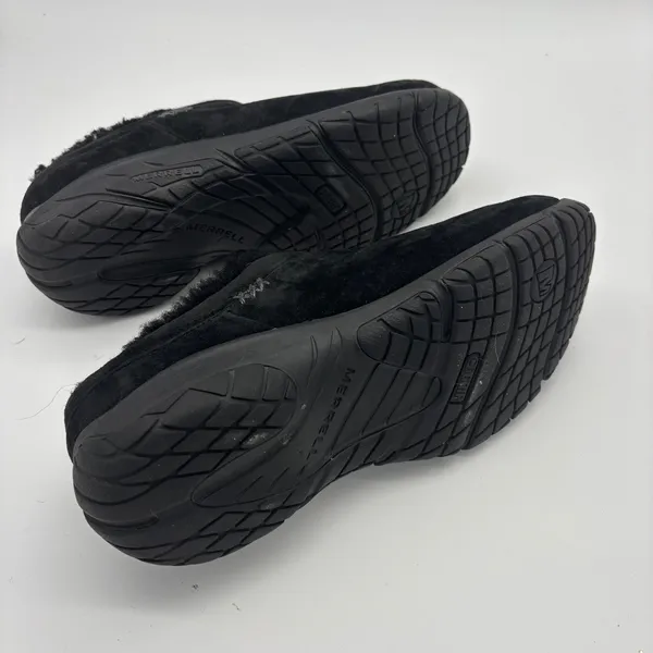 Merrell Encore Ice 4 Black Suede Faux Fur Lined Clogs Mules Women 8 - Image 5