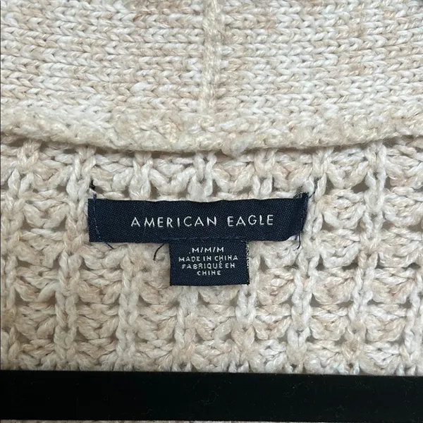 American Eagle Outfitters Cream Cardigan V-Neck Sweater - Image 2