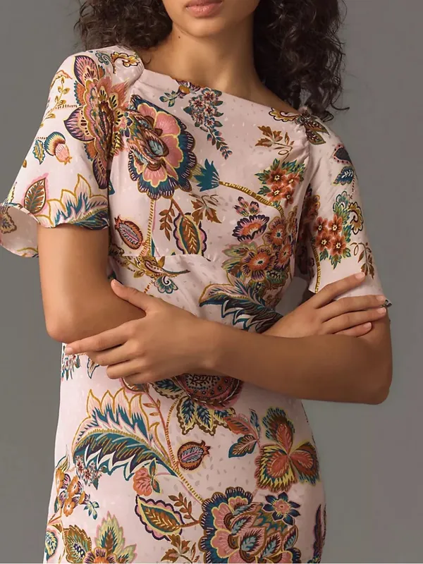 Kachel x Anthropologie Flutter-Sleeve Slip Dress Pink - Image 3