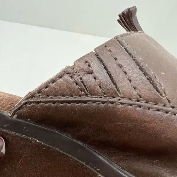 Ariat Women's Brown Leather Clogs Slip On Mules Tassels style #20926 size 7 - Image 9