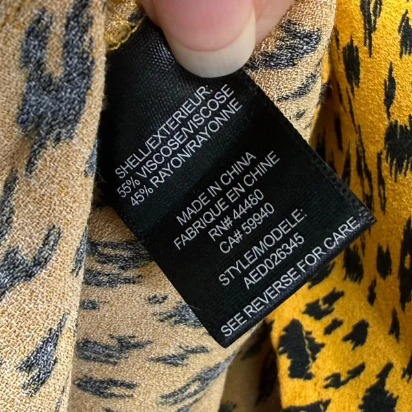 AFRM Yellow Cheetah Animal Print Maxi Dress Short Sleeve‎ Front Slit Medium - Image 8