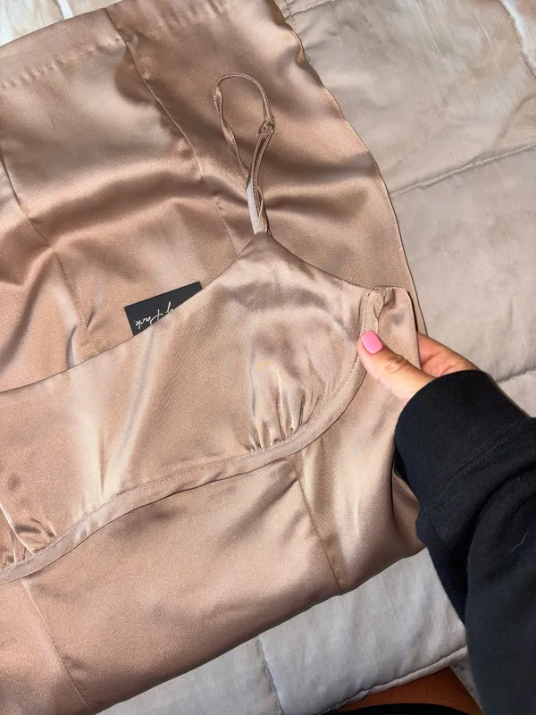 Francesca's Satin Mini Dress - Image 4