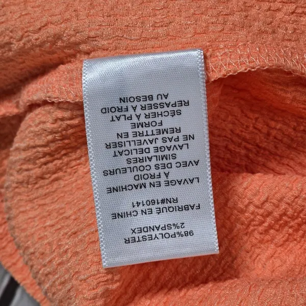 FRYE Cadmium Orange Textured Peplum‎ Tassel Tie Neck Tank Top Shirt Women's M - Image 7
