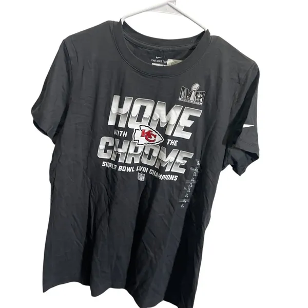 Nike Womens‎ Large Super Bowl LVIII Kansas City Chiefs Black Tee - Image 2