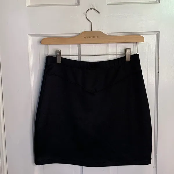 Free People Black Ponte Knit Classic Mini Skirt W-405 Sz S - Image 4