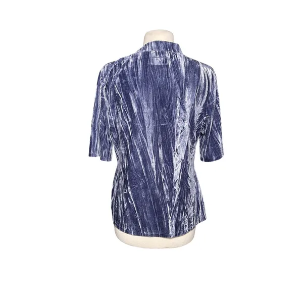 ANTHROPOLOGIE Pilcro Crushed Velveteen Short Sleeve Mock Neck Top - Image 7