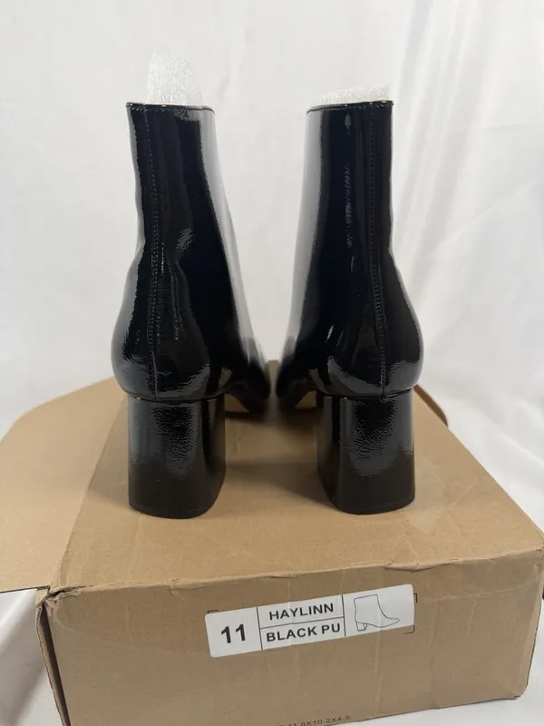 Journee Collection Boots Womens Size 11 Black Haylinn Block Heel Dress Booties - Image 4