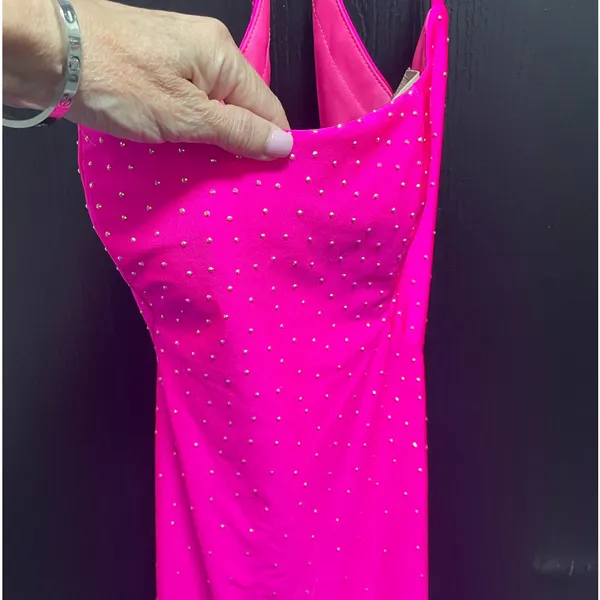 NWT La‎ Femme 30304 Hot Pink Backless Mini Dress Sz 10 $258 - Image 4