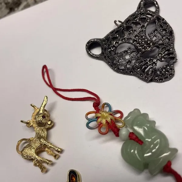 Lot Of 4 Animal Costume Pendants / Charms Variety Cat, Koala, Donkey, Rooster - Image 3