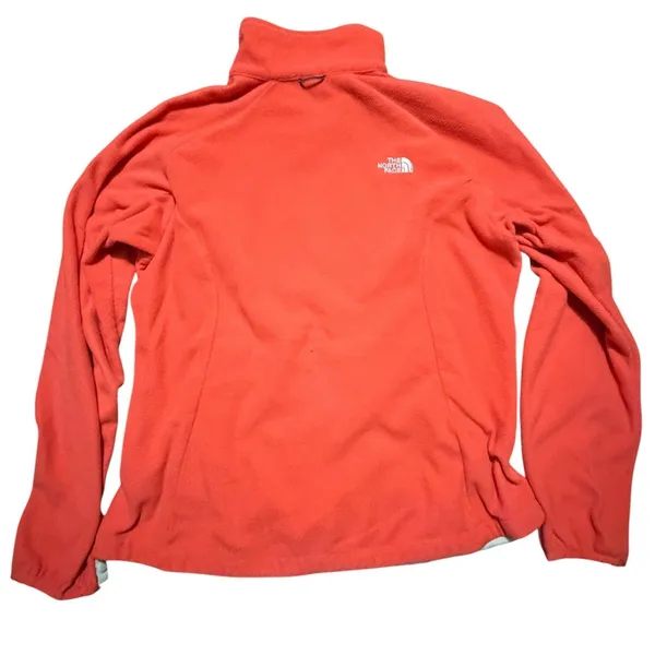The North Face TKA 100 Fleece Jacket Womens Large Coral Pink Full Zip Mock Neck - Image 2