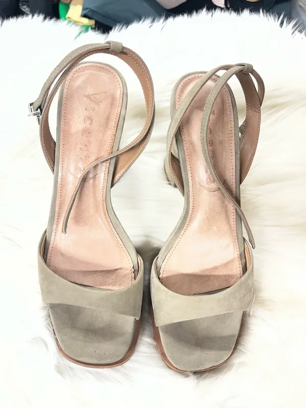 NEW Anthropologie Vicenza Strappy Platform Heels in Olive Green size 6 women’s - Image 6